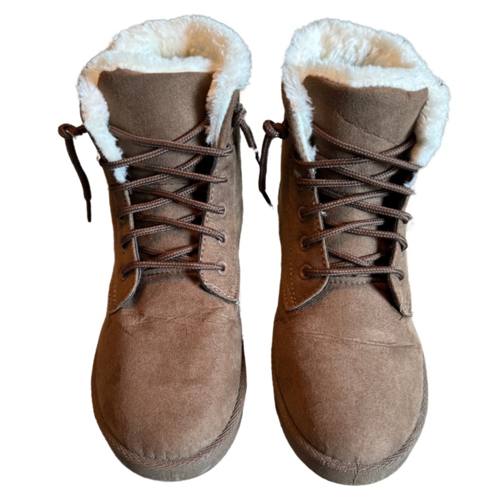 Sport Fashion Fur-Lined Brown Boots